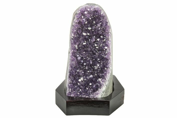 Deep Purple Amethyst Geode With Wood Base - Uruguay #275694